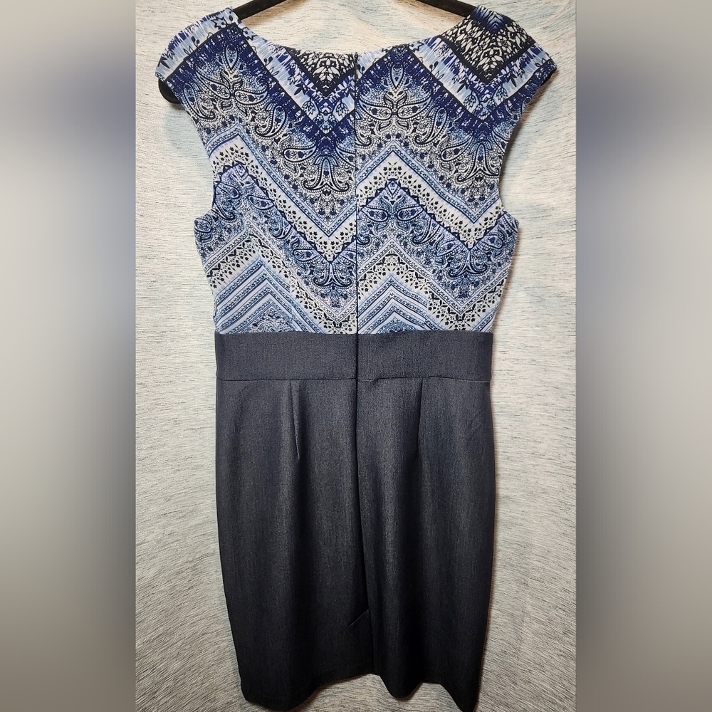 Connected Apparel 6 Midi Dress Denim Bottom Business Causal - Picture 2 of 6